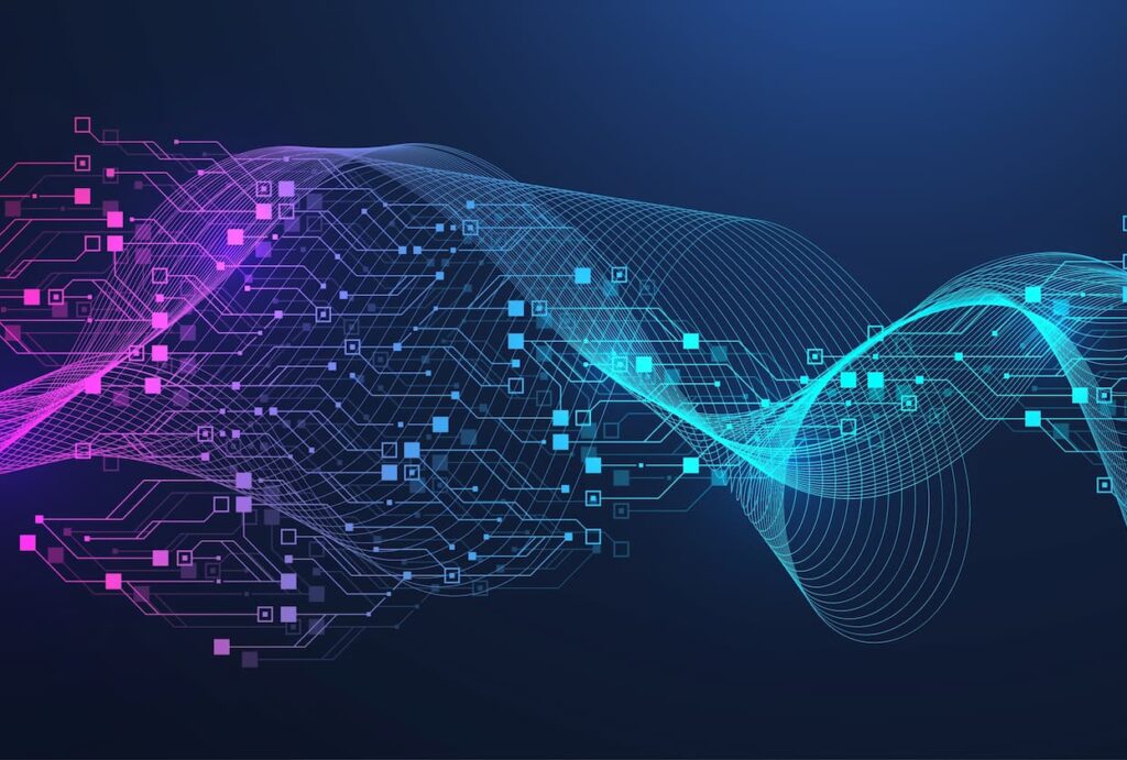 Digital wave image indicating fragmented data